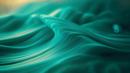 Poster - Fluid teal waves create an abstract landscape in soft light during a tranquil moment