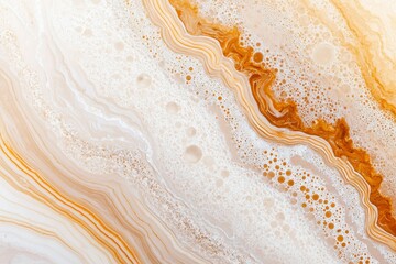 Aufkleber - Abstract pattern of brown, white and orange creating a unique marble texture
