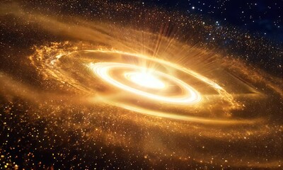 Wall Mural - Glowing Galactic Black Hole with Swirling Accretion Disk