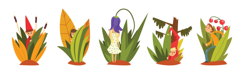 Poster - People Characters in Plants and Forest Nature Vector Set