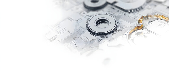 Poster - gear circuit system element technology modern design. on white background.