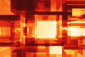Aufkleber - Abstract orange geometric shapes background, representing technology or innovation use