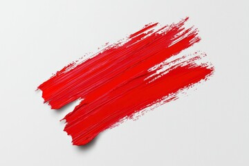 Aufkleber - Red paint stroke on white background. For art or creative design projects