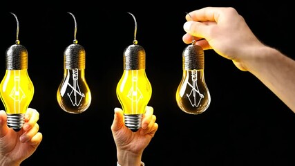 Poster - Innovation Hands Showcase Light Bulb Ideas and Creativity Generative AI