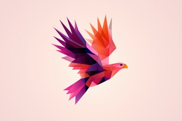 Aufkleber - Geometric eagle soars against a pastel background, suitable for a logo design