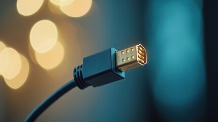 Aufkleber - Close-Up of Unplugged Cable from Network Device with Soft Background