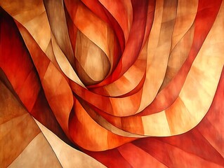 Poster - Abstract composition of fluid shapes with earthy gradient colors
