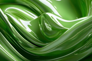 Aufkleber - Abstract green liquid waves with glossy reflections for backgrounds and illustrations