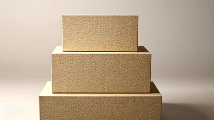 Poster - Subtle Beige Abstract Blocks for Modern Branding and Product Display Generative AI