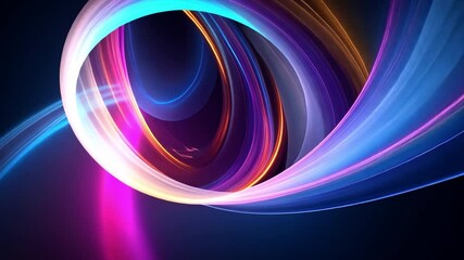Poster - abstract neon swirls: energetic neon light trails and swirls form a dynamic composition of colors. e