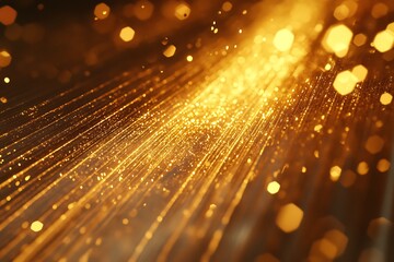 Poster - Golden light streaks and sparkles.
