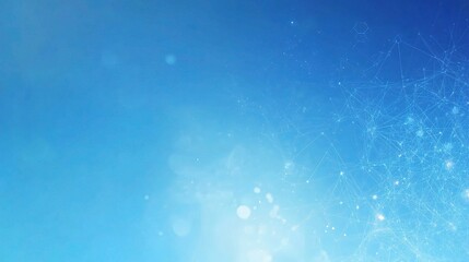 Poster - Light Blue Gradient Background with Molecular Elements and Sparkles