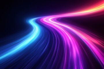 Leinwandbilder - Dynamic neon light trails abstract setting digital art vibrant colors high-tech concept