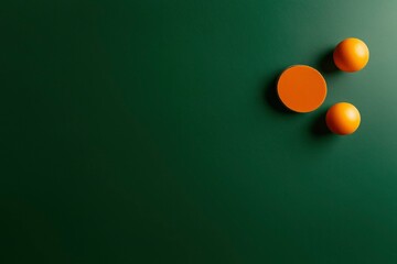 Aufkleber - Simple geometrical orange shapes on green background for creative presentations