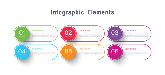 Round infographic elements for business presentations or instructions. Vector infographic template