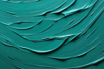 Aufkleber - Abstract background of teal blue thick paint with curving brush strokes for texture
