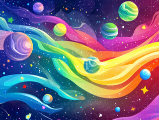 Wall Mural - colorful cosmic canvas