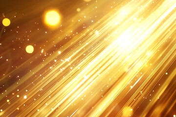 Poster - Abstract golden light rays and bokeh.