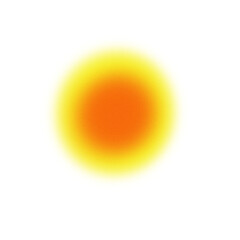 Poster - Warm yellow-orange glowing circle with soft gradient effect with noise effects on transparent background