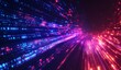 © Udin - Abstract digital data stream with vibrant colors, a dynamic effect of moving binary code, creating a futuristic, high-tech visual experience