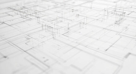 Poster - A beautifully layered arrangement of lines creating a subtle depth effect, capturing the essence of modern architectural sketches.