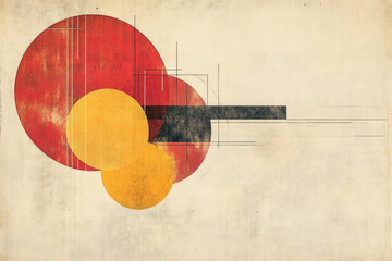 Poster - A retro-style abstract artwork featuring bold geometric shapes that evoke a sense of nostalgia and artistic exploration.