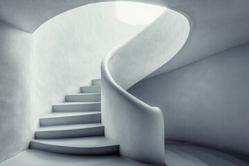 Poster - A beautifully illuminated abstract spiral staircase that captures the essence of modern architecture and space dynamics.