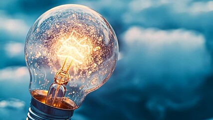 Poster - Innovative Renewable Energy Solution With Glowing Light Bulb Generative AI