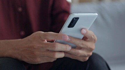 Fototapete - Businessman typing hands and phone internet for social media