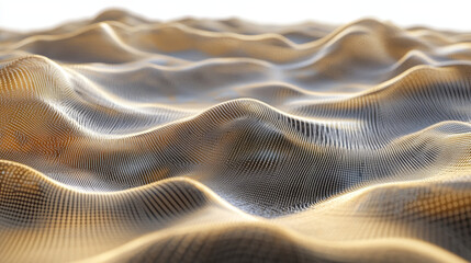 Poster - Abstract 3D illustration. Technology big data background concept. Wave, dots, weave lines. AI visualization concept, digital universe
