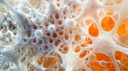 Poster - Nano molecular mesh design. Under microscope. 3D illustration of an abstract molecular formula