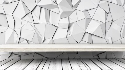 Poster - elegant geometric white space with soft lighting and clean lines generative ai