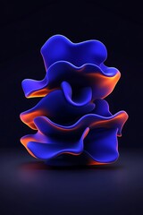 Poster - Abstract Fluid Sculpture with Dynamic Lighting and Ethereal Elegance
