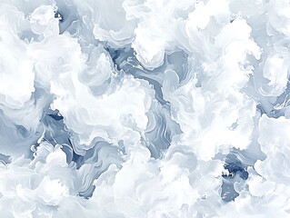 Poster - Delicate Clouds and Tranquil Blue Hues Abstract Fluid Background