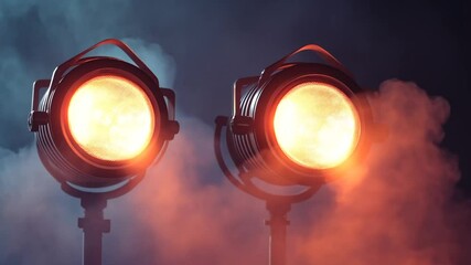 Poster - Studio Spotlight Illuminating a Film Production Background Generative AI