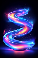 Poster - Translucent Spiral Sculpture with Vibrant Light Streaks and Sparkle Dust