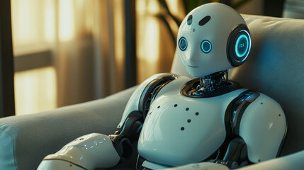 Poster - Smart home. Digital technology and wireless networks. Bot, robot, drone, artificial intelligence 3D illustration