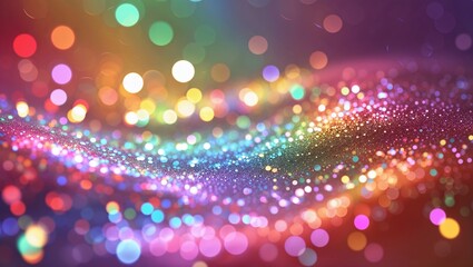 Poster - Colorful abstract background with vibrant bokeh lights creating a shimmering effect
