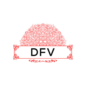 DFV creative minimalist letter logo.