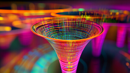 Poster - big data concept. abstract, futuristic database. fullcolor 3d illustration of a digital information 