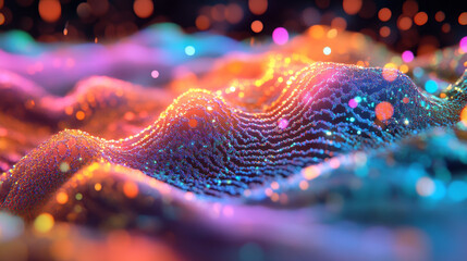 Aufkleber - Brain and Mind. Big data analysis. Artificial intelligence framework developed by a neural network. 3d illustration of nerve tissue and electrical impulses between neurons