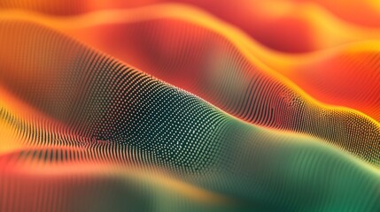 Fototapete - Abstract Render Shows Flowing Lines And Dot Structures In Color Gradients