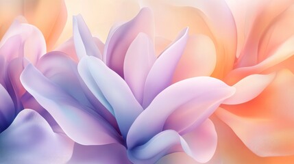 Poster - A beautiful floral composition in soft pastel colors creating abstract art