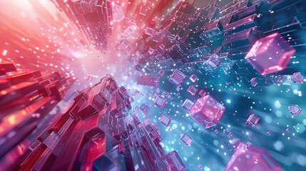 Poster - Experience a vibrant visualization of data streams in motion, showcasing dynamic patterns and abstract designs that emphasize creativity and technology.