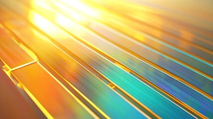 Poster - Diagonal bands of color illuminate with bright sunlight and glow