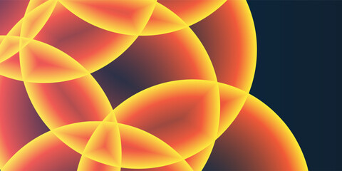 Poster - Abstract Background, Header or Banner Design with Large Orange, Red and Yellow Overlaying Globes, Bubbles Pattern - Multi Purpose Creative Wide Scale Template for Web in Editable Vector Format