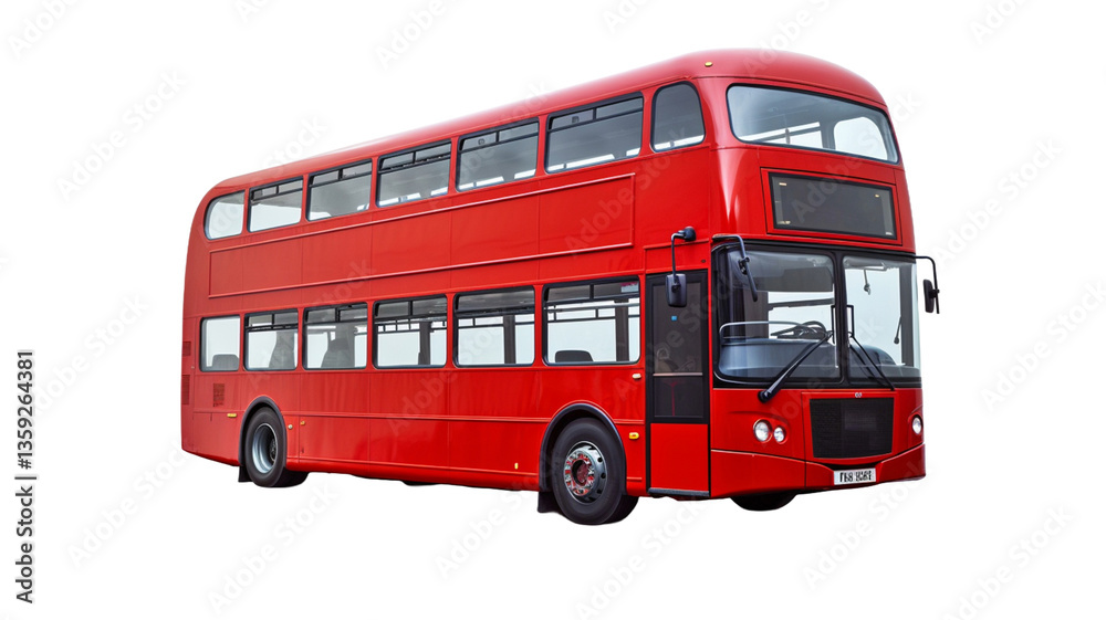 Back Red Bus Traditional red bus in London, the UK. Double decker red bus isolated ...