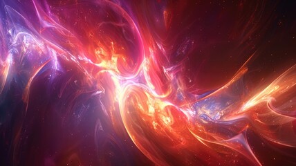 Poster - An enchanting abstract design featuring vibrant light and energy. This colorful artwork captures dynamic movement and ethereal beauty, perfect for creative projects.