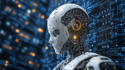 Poster - Information crystal. Digital database. Artificial intelligence and digital technologies. Quantum processor and innovative research 3D illustration