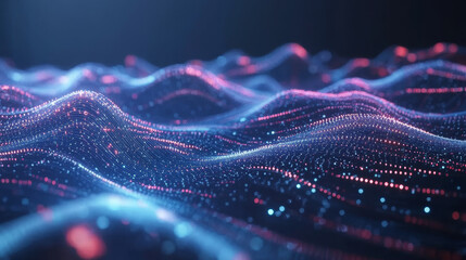 Poster - Cyberspace of high-tech cubes. Blockchain technology and big data logistics. 3D illustration of an array of digital internet solutions